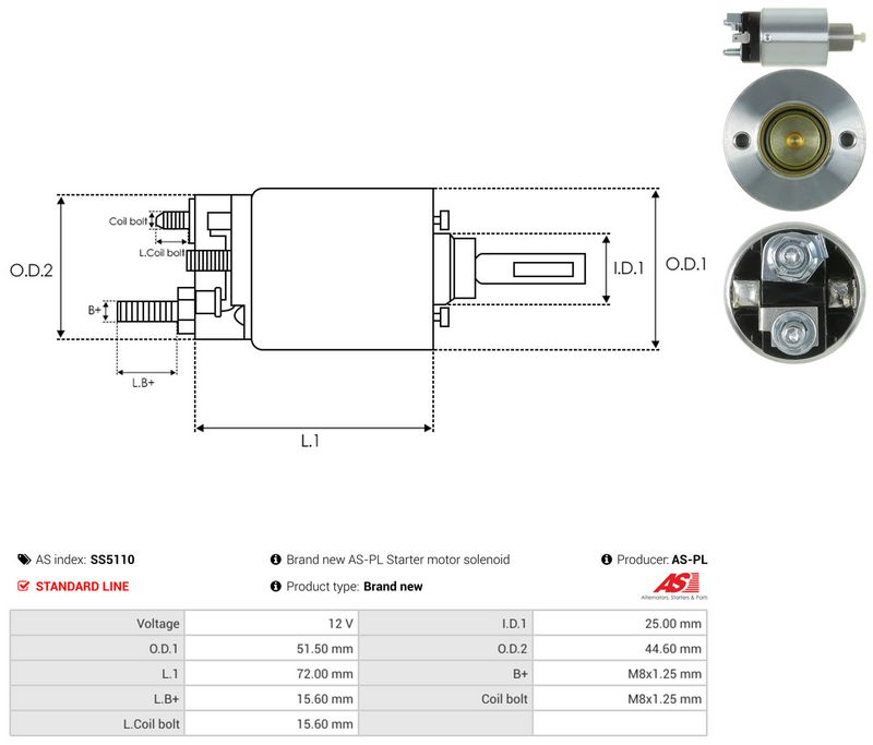 AS-PL SS5110 Solenoid Switch, starter