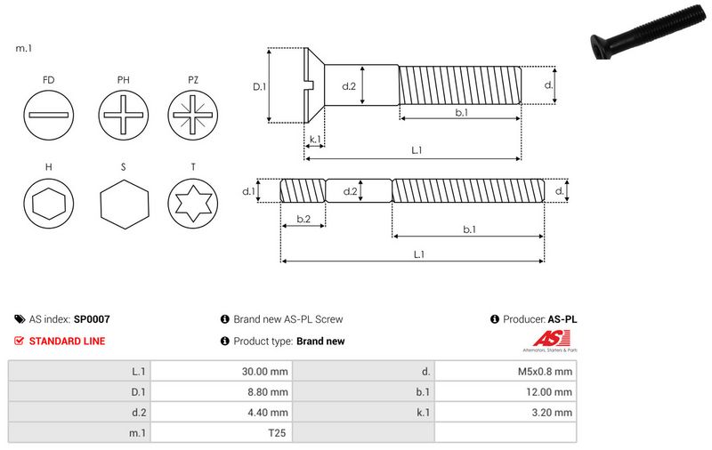 AS-PL SP0007 Repair Set, alternator