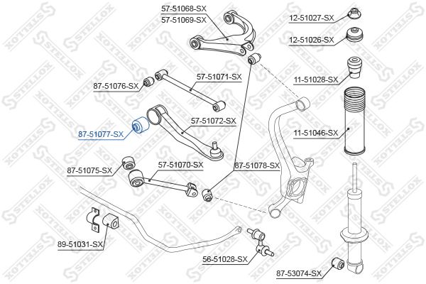STELLOX 87-51077-SX Mounting, control/trailing arm