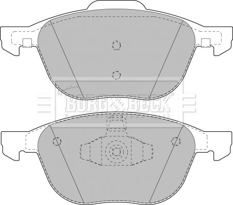 Комплект гальмівних накладок, дискове гальмо, Borg & Beck BBP1864