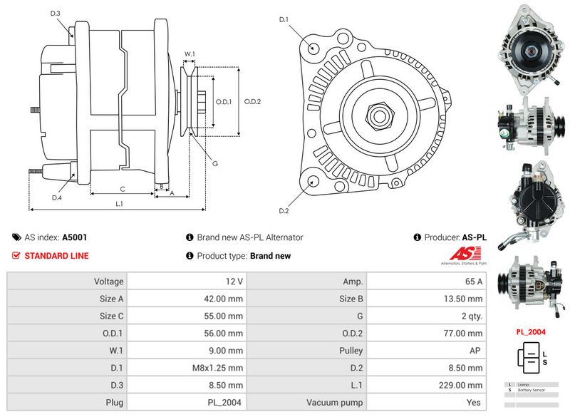 AS-PL A5001 Alternator