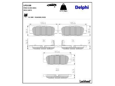 DELPHI LP3158 Brake Pad Set, disc brake