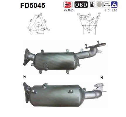 AS FD5045 Soot/Particulate Filter, exhaust system