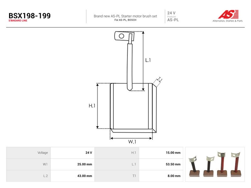 Süsinikuhari, starter, AS-PL BSX198-199