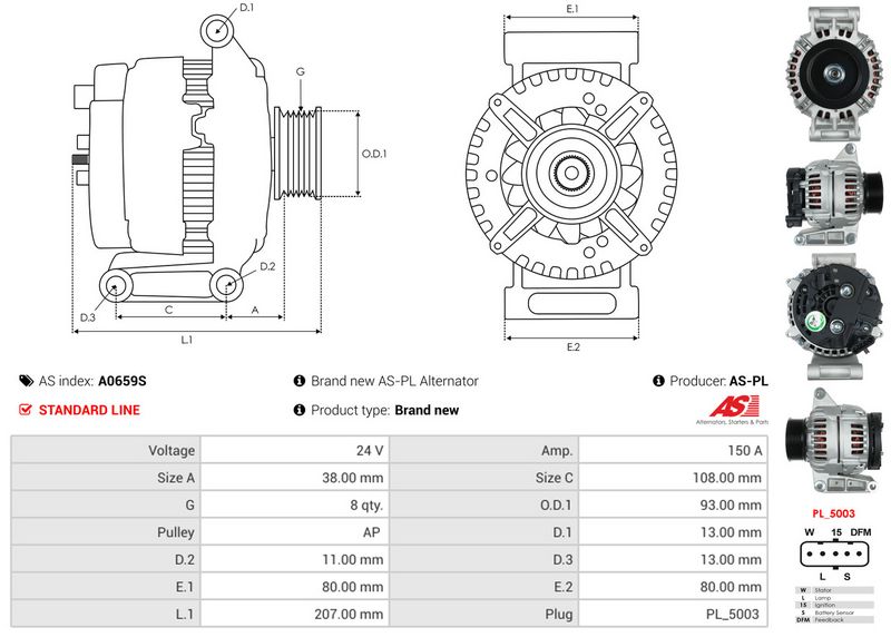 AS-PL A0659S Alternator