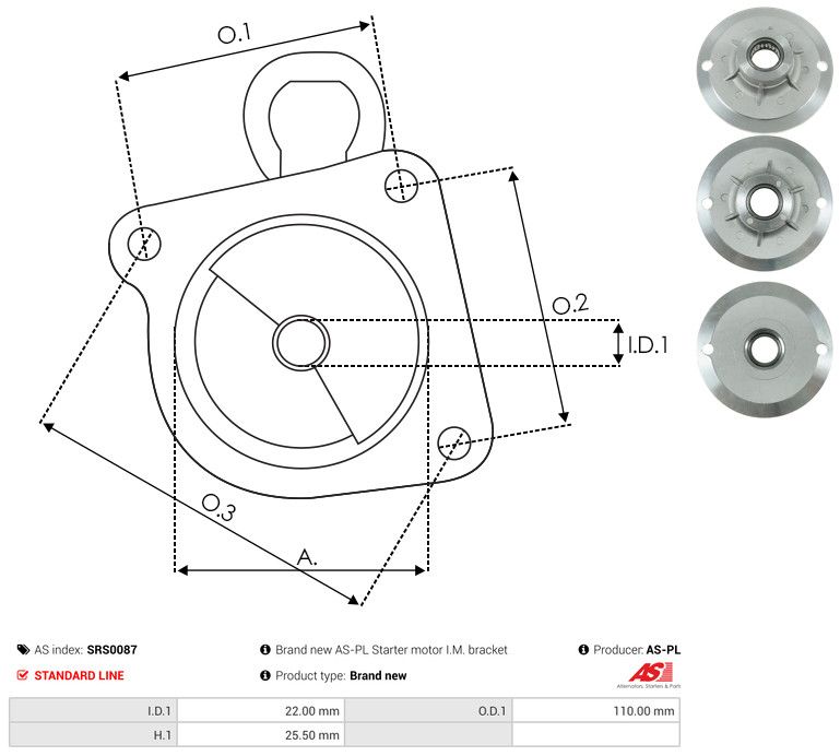 AS-PL SRS0087 Starter Lid, carburettor