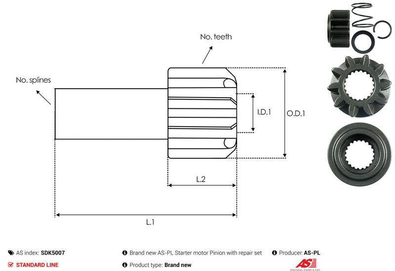 AS-PL SDK5007 Repair Kit, starter