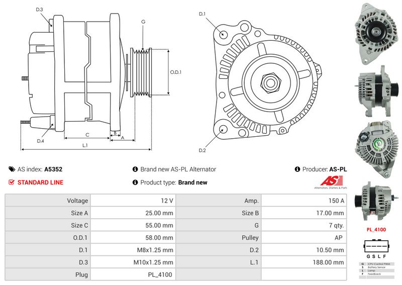 AS-PL A5352 Alternator