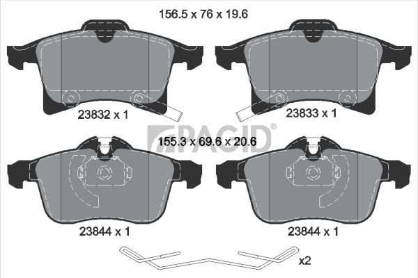 Sada brzdových destiček, kotoučová brzda T4171N