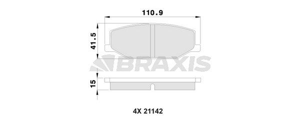 Комплект гальмівних накладок, дискове гальмо, Braxis AA0121