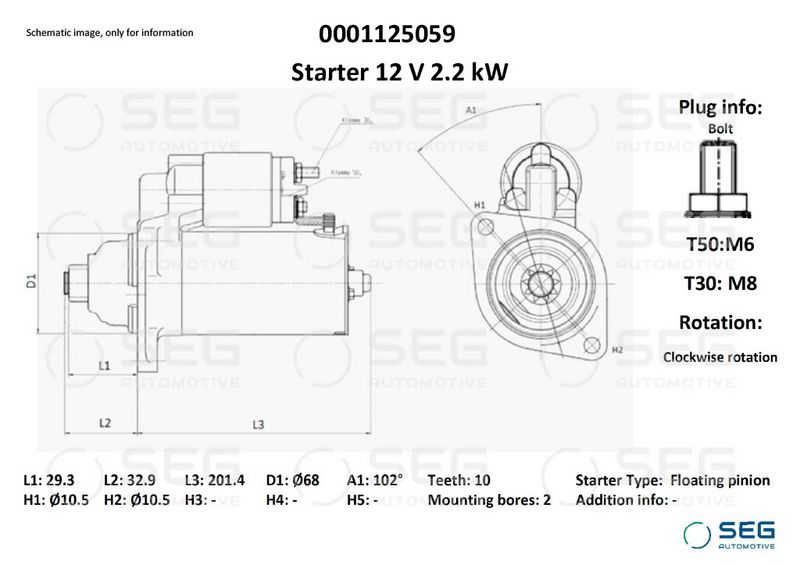 SEG Automotive 0001125059 Starter