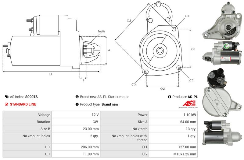 AS-PL S0907S Starter