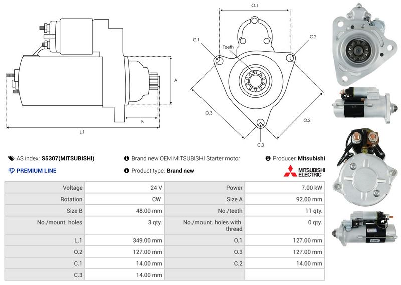 AS-PL S5307(MITSUBISHI) Starter