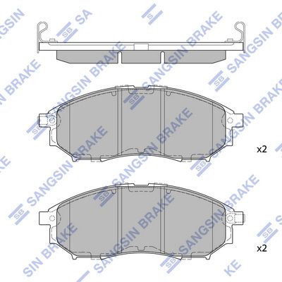 Комплект гальмівних накладок, дискове гальмо, Hi-Q SP1249