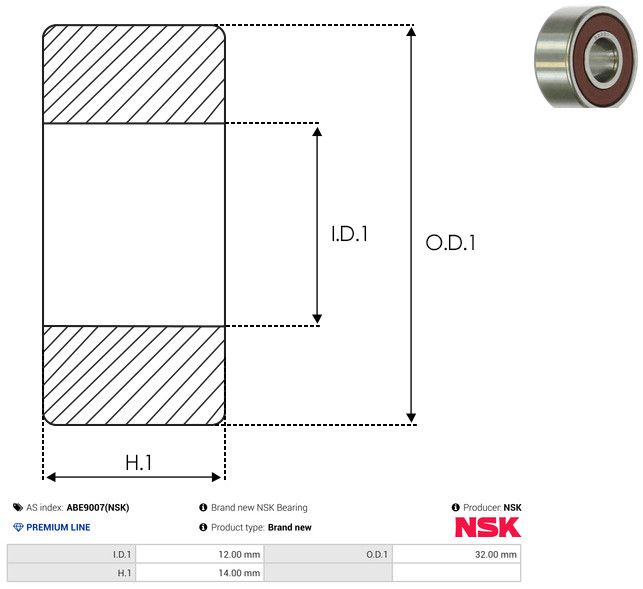 AS-PL ABE9007(NSK) Bearing