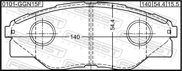 Комплект гальмівних накладок, дискове гальмо, Febest 0101-GGN15F