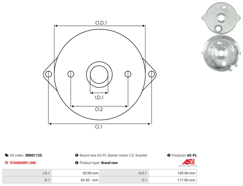 AS-PL SBR0112S Starter Lid, carburettor