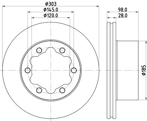 Гальмівний диск, Hella Pagid 8DD355129-991