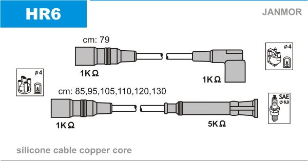 Комплект проводів високої напруги, Janmor HR6