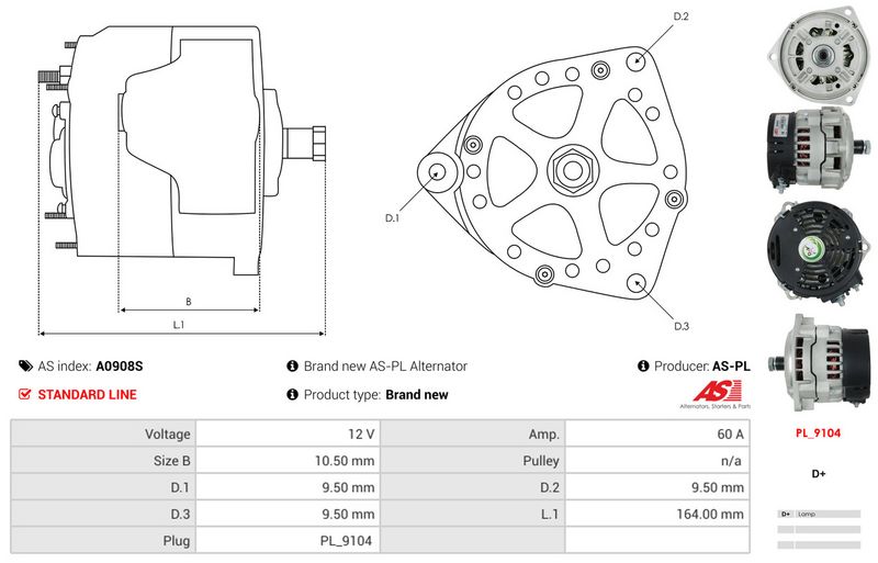 AS-PL A0908S Alternator