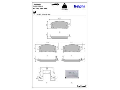 DELPHI LP5075EV - Brake Pad Set, disc brake