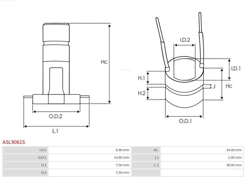 Контактне кільце, генератор, Auto Starter ASL9061S