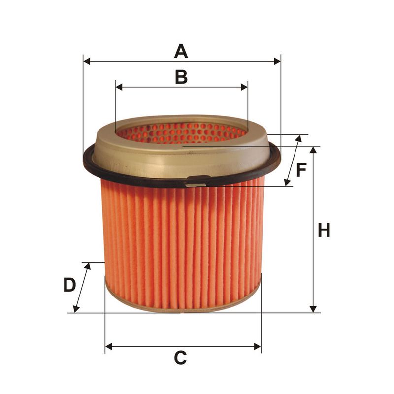 Luchtfilter (Patroon) past: HYUNDAI GALLOPER I, GALLOPER II, H-1, H-1 / STAREX, H100, LANTRA I, PONY, PONY / EXCEL, S, SANTAMO, SONATA II, SONATA III, SONATA IV  KIA JOICE 1.3-3.0 02.84-