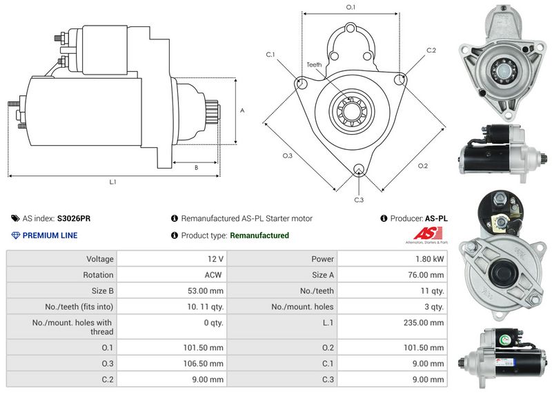 AS-PL S3026PR Starter