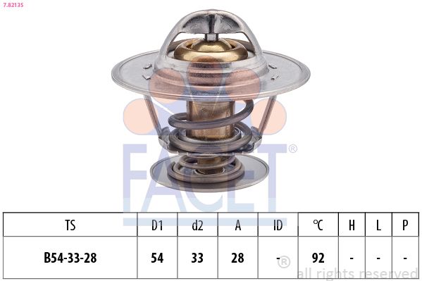 FACET termosztát, hűtőfolyadék 7.8213S