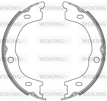 Комплект гальмівних колодок, стоянкове гальмо, Woking Z4672.00
