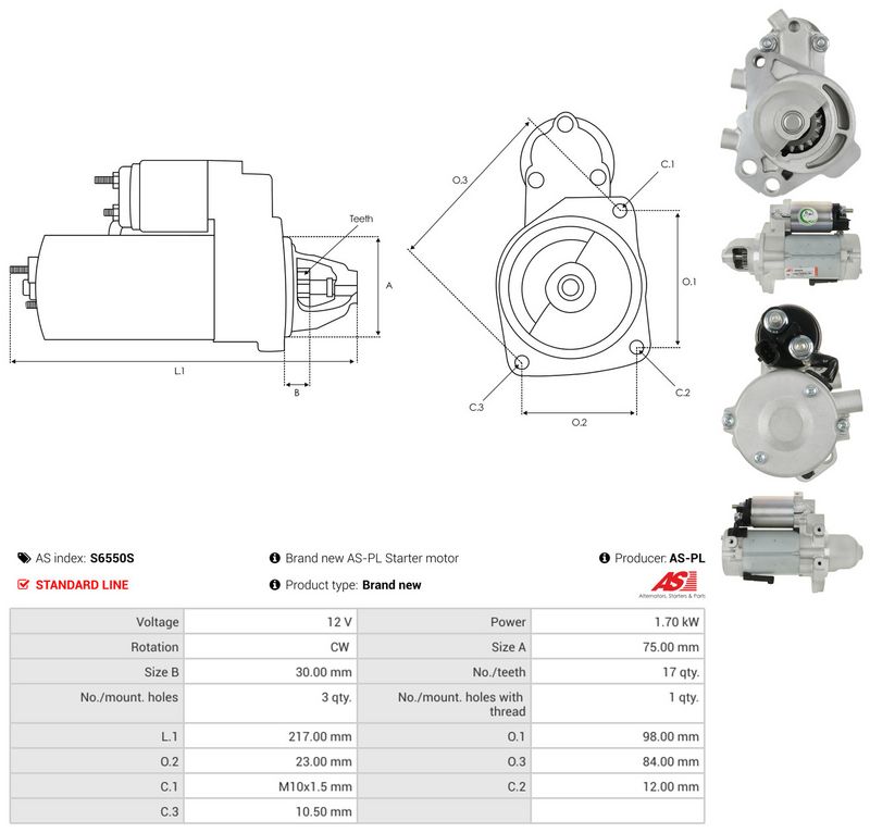 AS-PL S6550S Starteris