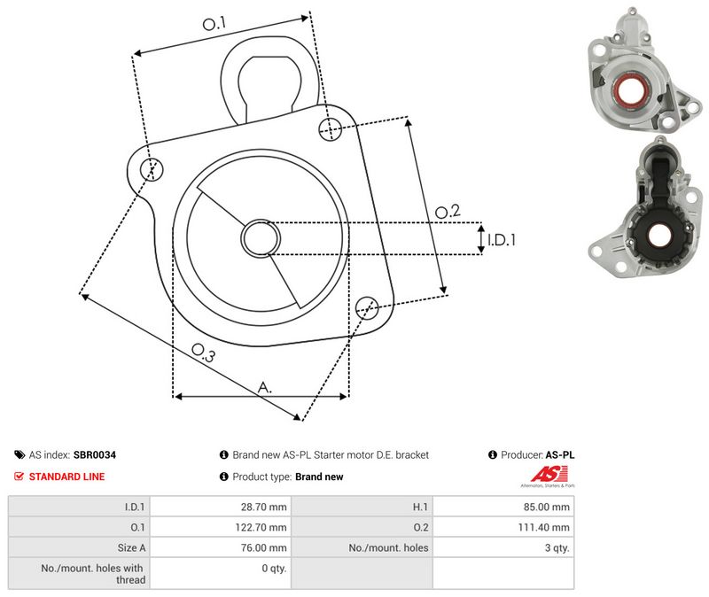 AS-PL SBR0034 Starter Lid, carburettor