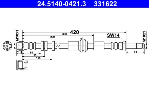 ATE fékcső 24.5140-0421.3