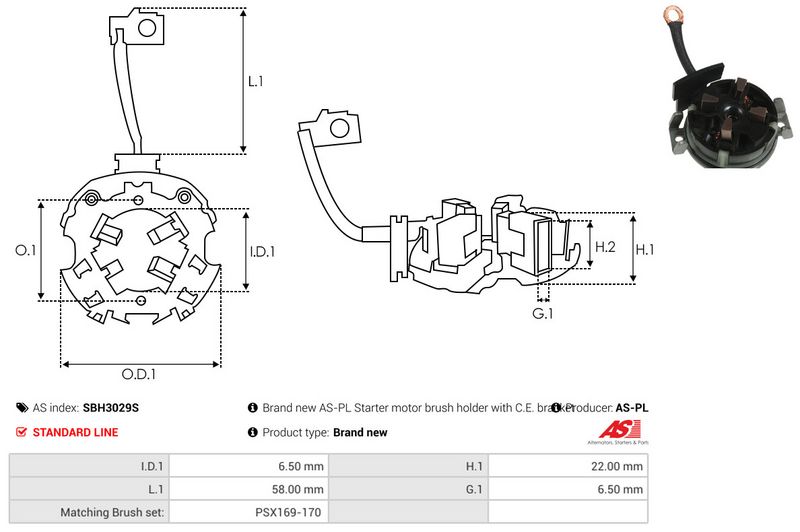 AS-PL SBH3029S Starter Lid, carburettor