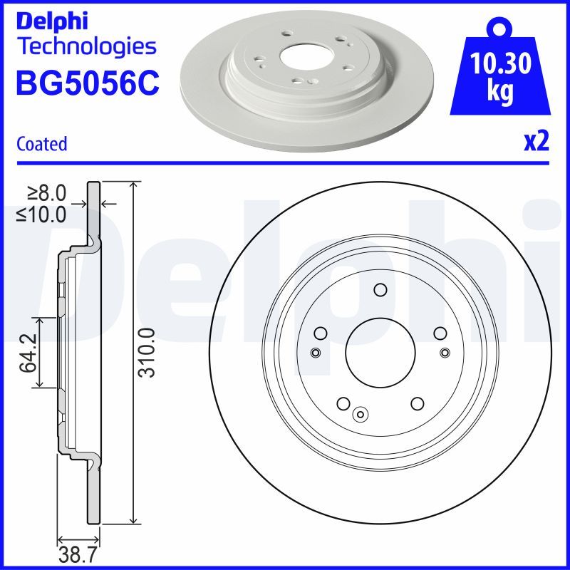 Гальмівний диск, Delphi BG5056C