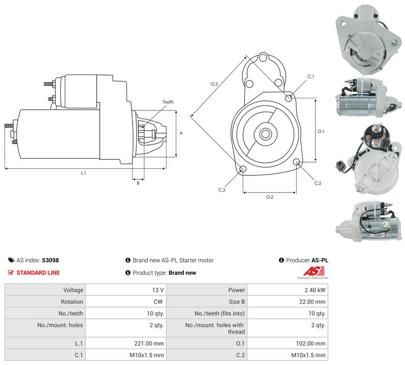Starter, AS-PL S3098