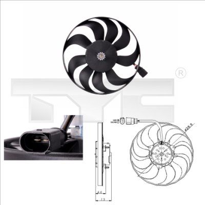 TYC ventilátor, motorhűtés 802-0001
