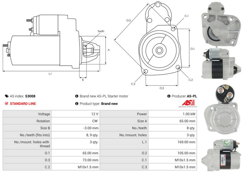 Starter, AS-PL S3008