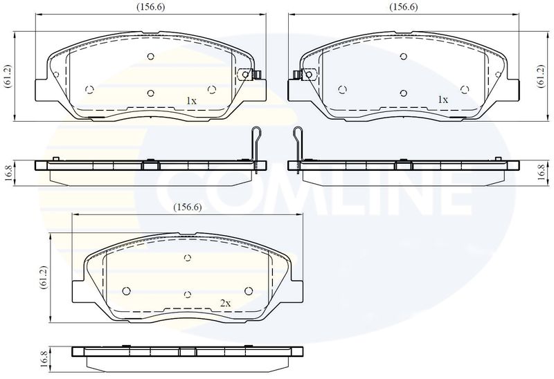 Комплект гальмівних накладок, дискове гальмо, Comline CBP31676