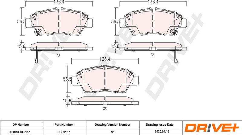 Set placute frana,frana disc DP1010.10.0157 Dr!ve+