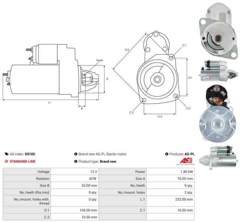AS-PL S9105 Starteris