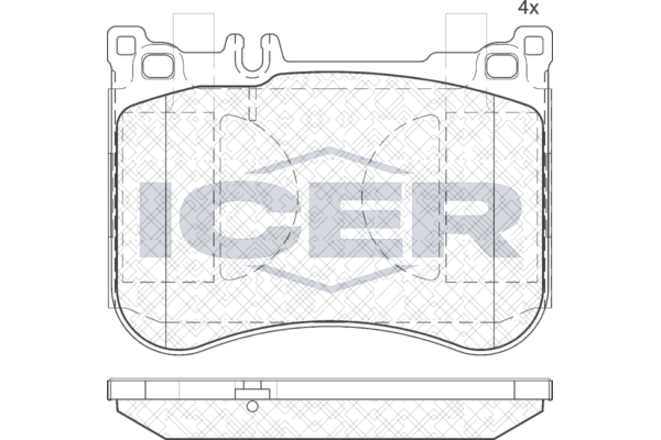 Комплект гальмівних накладок, дискове гальмо, Icer 182080