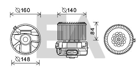 Motor eléctrico, ventilador habitáculo