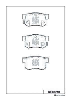 Комплект гальмівних накладок, дискове гальмо, Kashiyama D5056MH