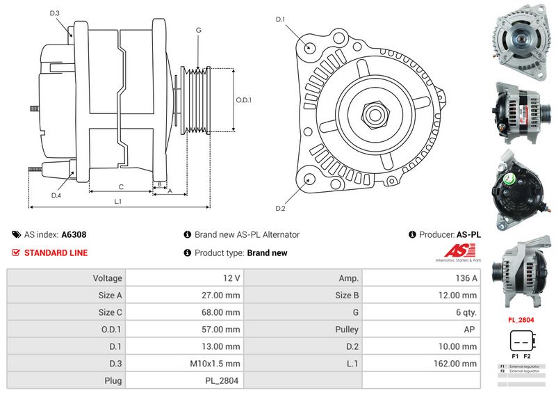 AS-PL A6308 Alternator