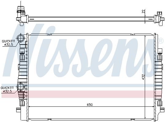 Радіатор, система охолодження двигуна, VW TIGUAN II (AD) 16- 1.4 TSI, Nissens 65304