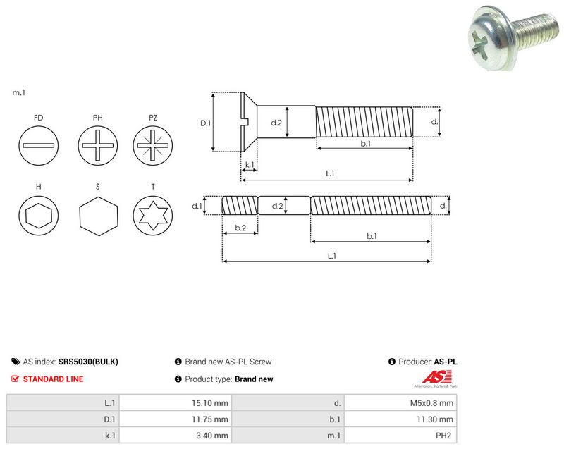 AS-PL SRS5030(BULK) Repair Set, alternator