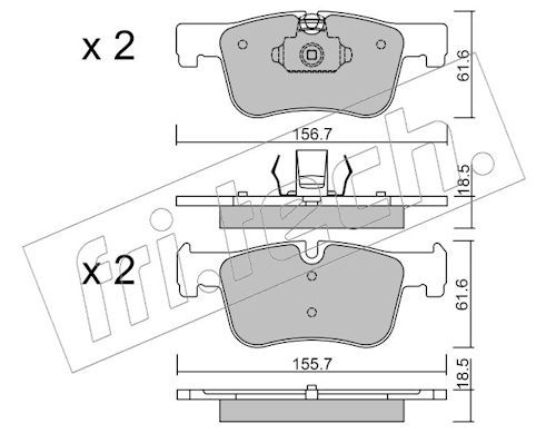 fri.tech. 976.0 Brake Pad Set, disc brake