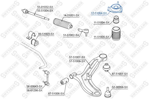STELLOX 12-51004-SX Suspension Strut Support Mount