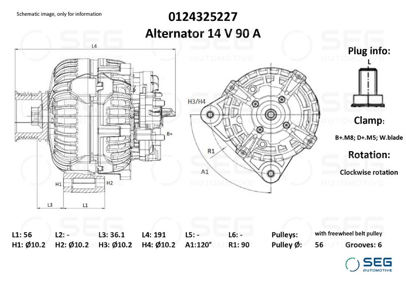 SEG Automotive 0124325227 Alternator